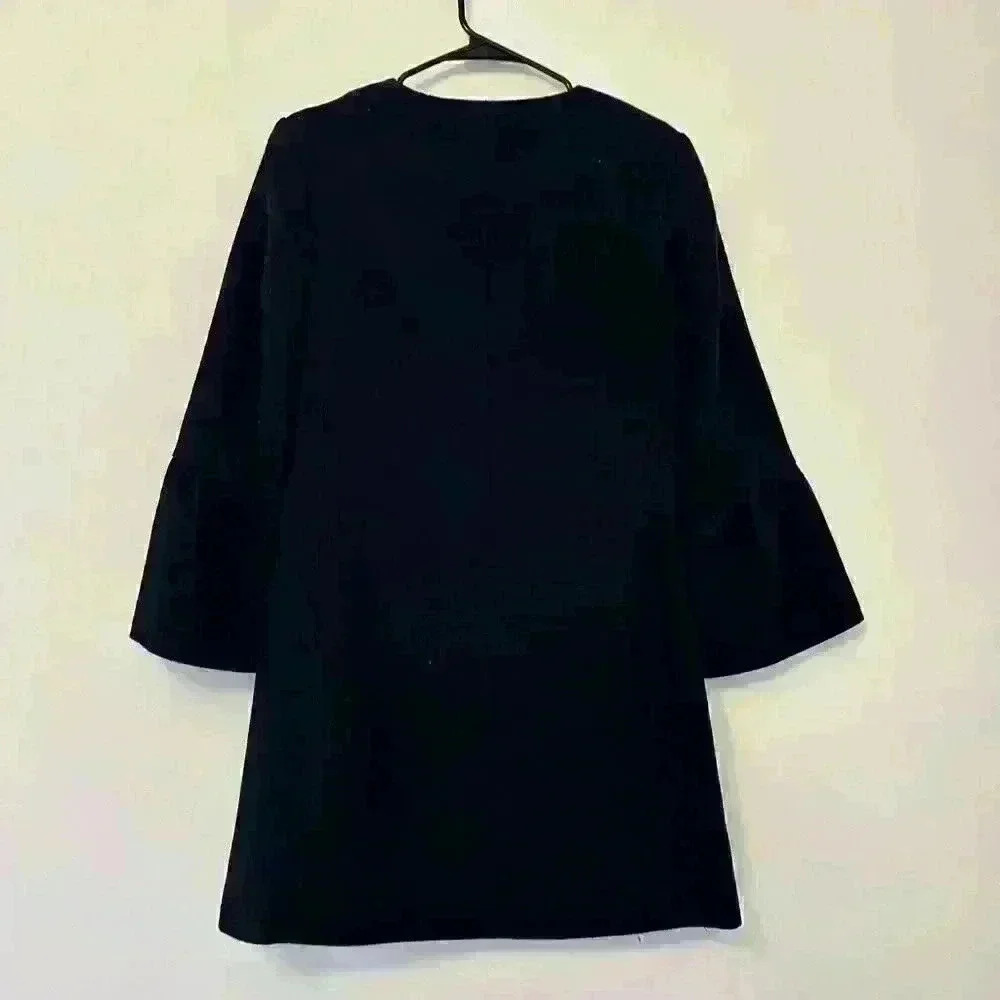 H&M Navy Bell Sleeve Coat Sz 2 - Picture 2 of 5
